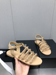 SANDALS BEIGE LAMBSKIN 01
