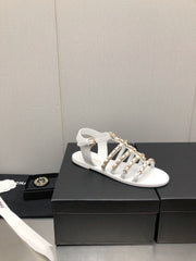 SANDALS WHITE LAMBSKIN