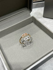 MOVE UNO PINK GOLD DIAMOND PAVED RING