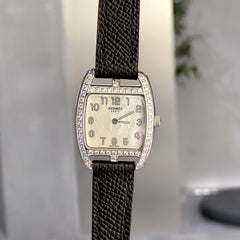 CAPE COD 26 SILVER MOP DIAL DIAMOND BEZEL LEATHER