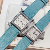 HM HEURE H 26 SILVER WHITE DIAL EPSOM LEATHER EPSOM LEATHER