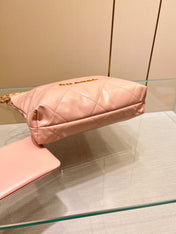 CC HOBO BAG 22 PINK LAMBSKIN GOLD HARDWARE
