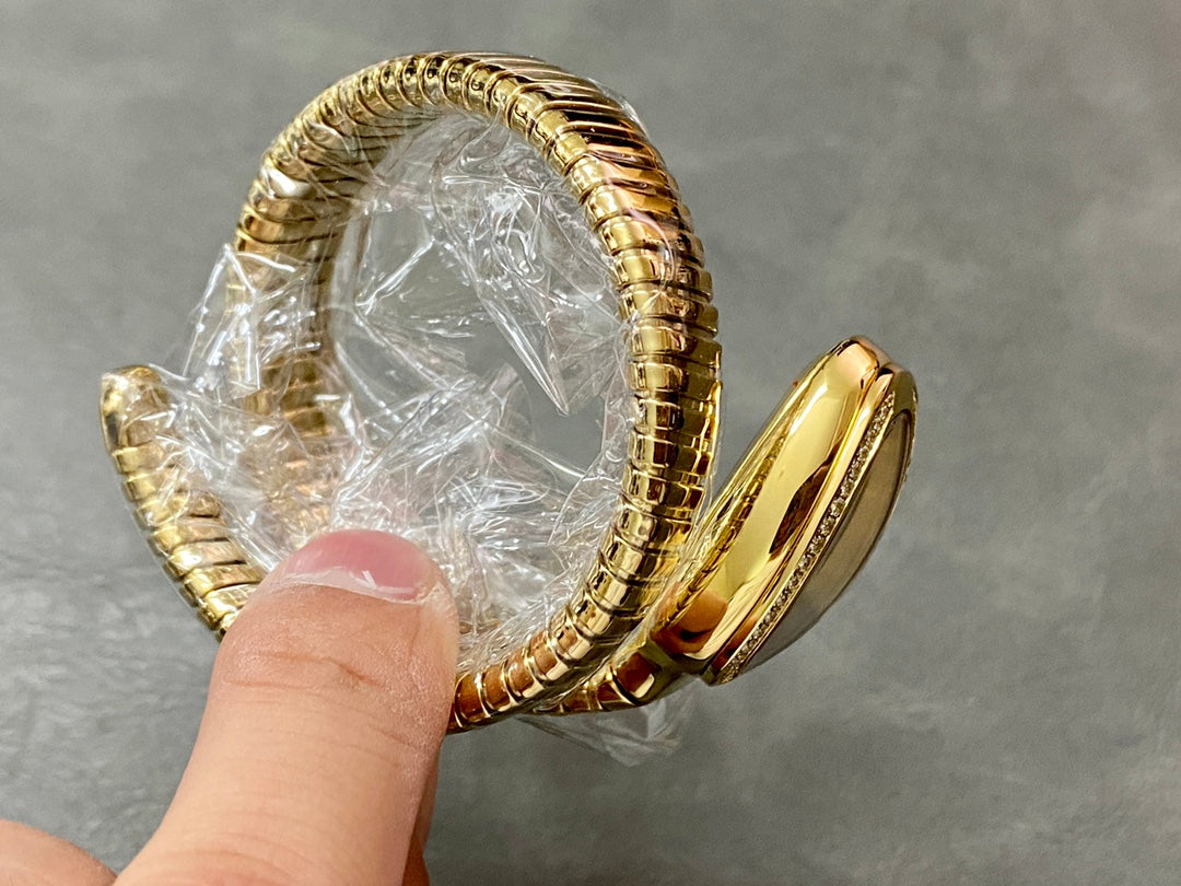 SERPENTI SPIGA GOLD DIAMOND BEZEL WHITE DIAL