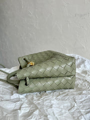 BV SMALL ANDIAMO 25CM LIGHT GREEN LAMBSKIN