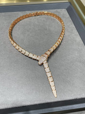 SERPENTI VIPER PINK GOLD DIAMOND PAVED NECKLACE