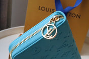 ZIPPY WALLET 19 CLOUD BLUE EMBOSSED LAMBSKIN
