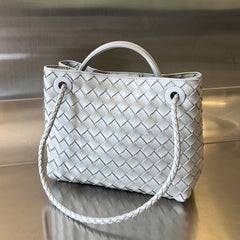 BV SMALL ANDIAMO 25CM GREY LAMBSKIN