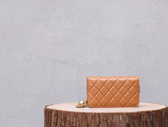 CC WOC 17 BROWN LAMBSKIN GOLD HARDWARE