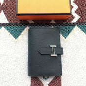 BEARN COMPACT WALLET 12 IN BLACK EPSOM LEATHER