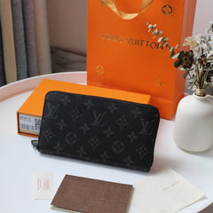 LV 25S ZIPPY WALLET HORIZONTAL 19 IN MONOGRAM ECLIPSE COATED CALFSKIN