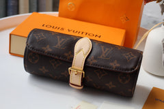 LV 25S ASTUCCIO PER 3 OROLOGI 20 IN BROWN MONOGRAM CALFSKIN