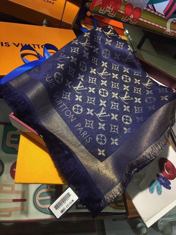 LV SCARF 140 CM IN WOOL MIX SILK 693008