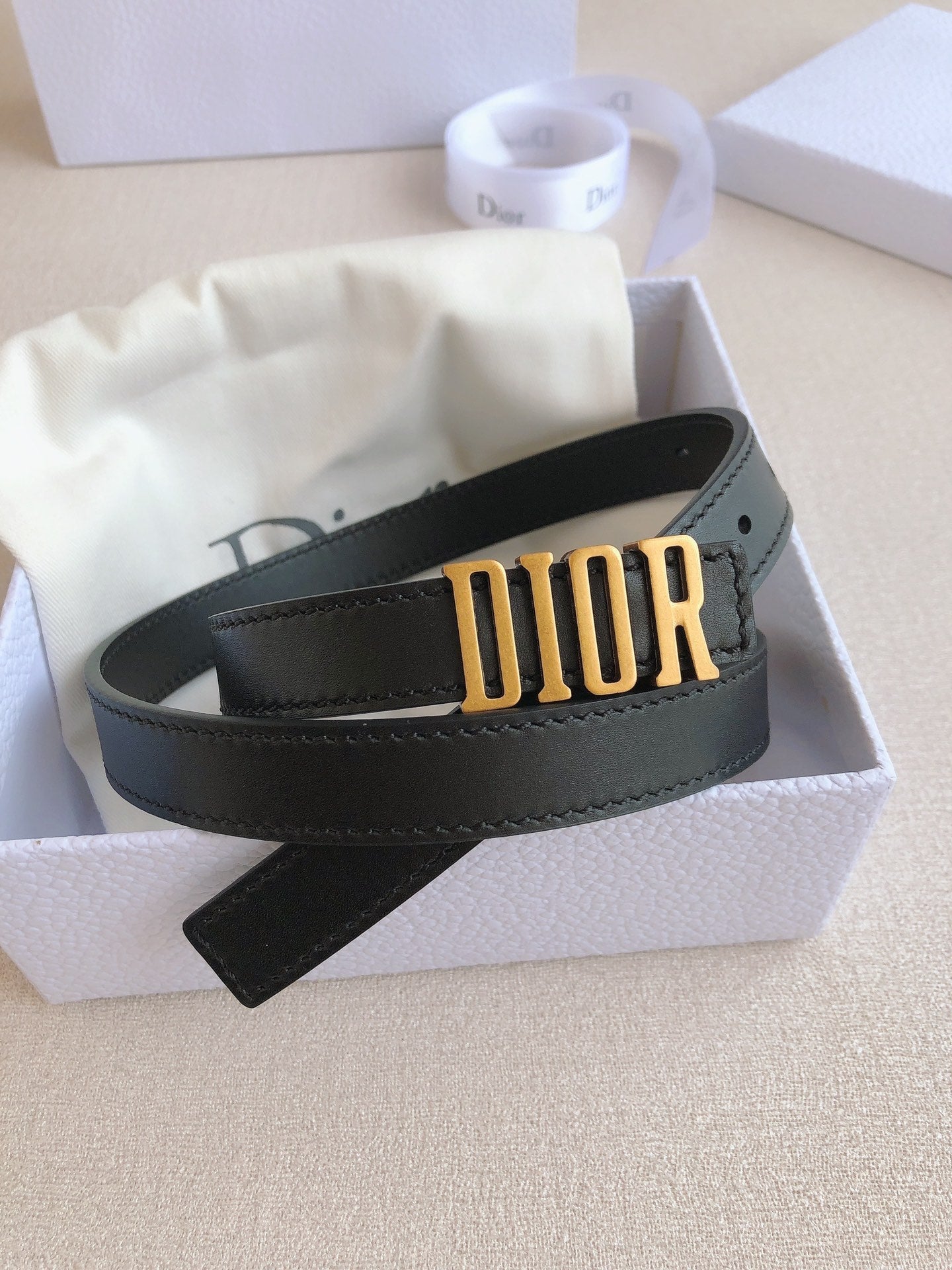 DIOR 25S BELT 20 MM IN BLACK CALFSKIN 613178