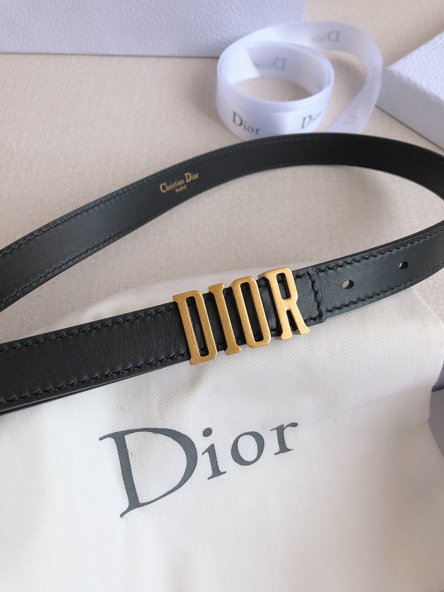 DIOR 25S BELT 20 MM IN BLACK CALFSKIN 613178