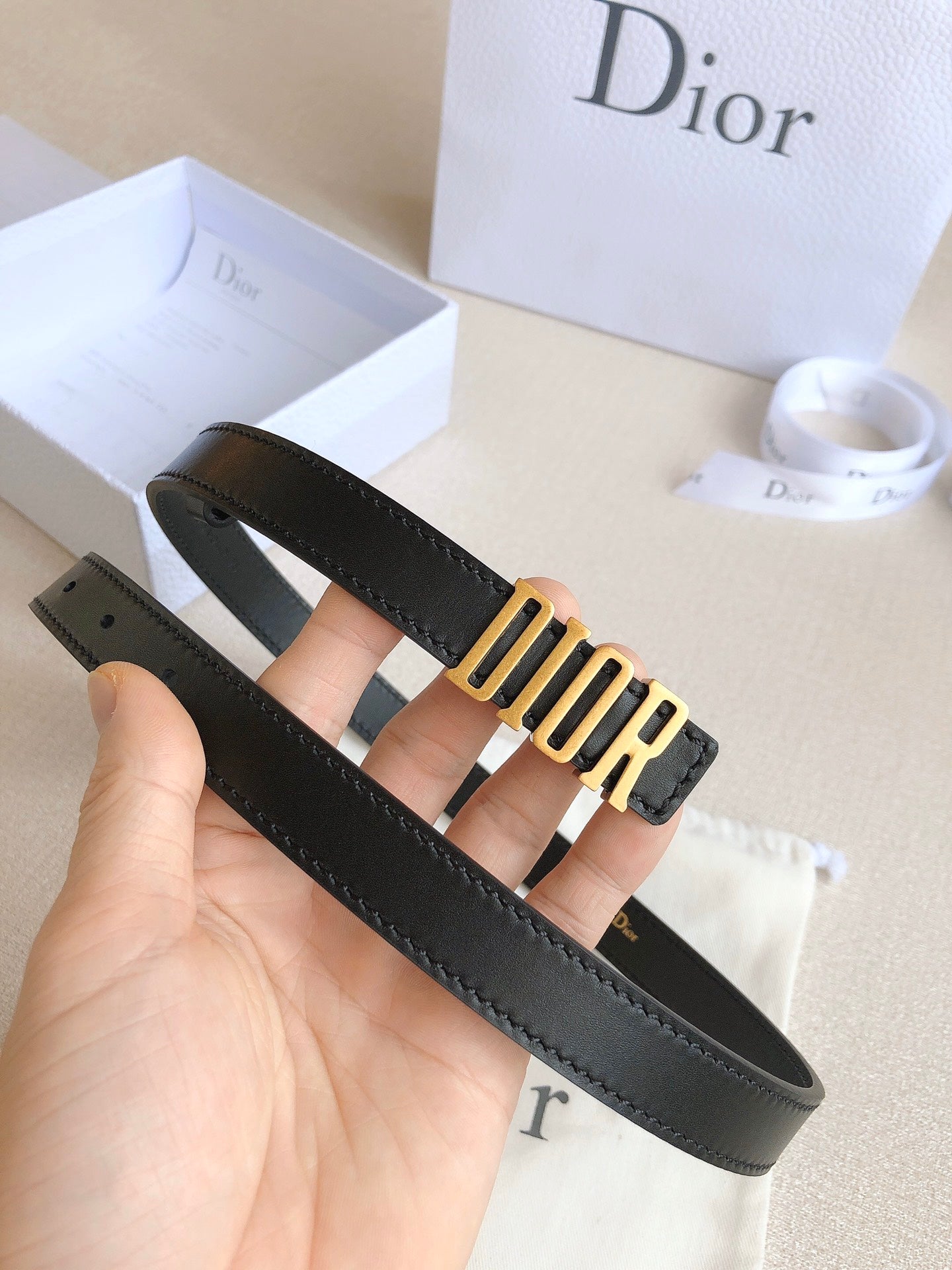 DIOR 25S BELT 20 MM IN BLACK CALFSKIN 613178