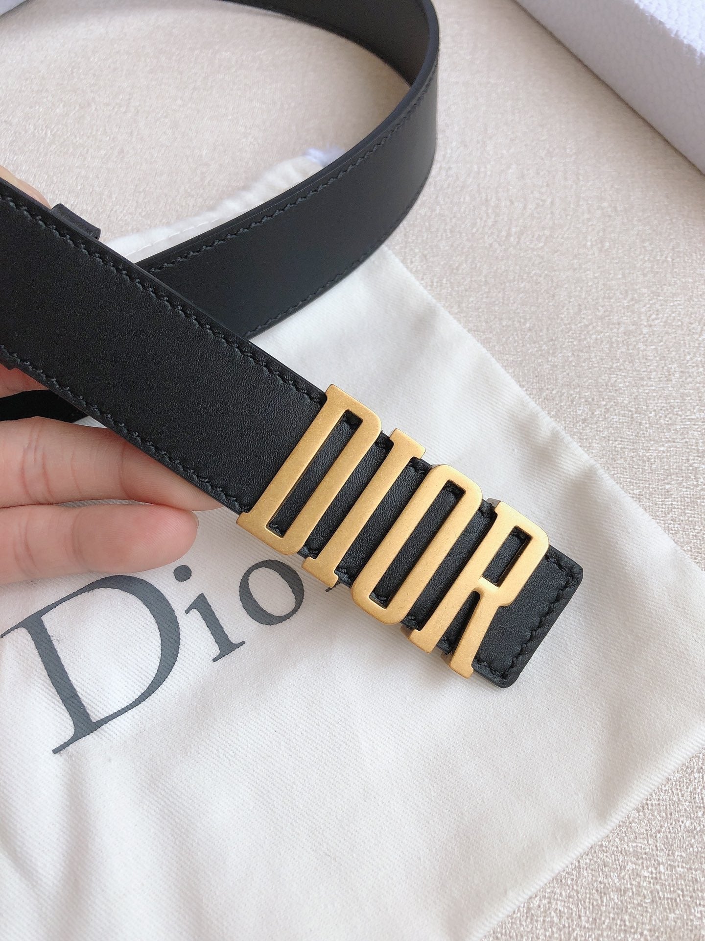 DIOR 25S BELT 30 MM IN BLACK CALFSKIN 613179