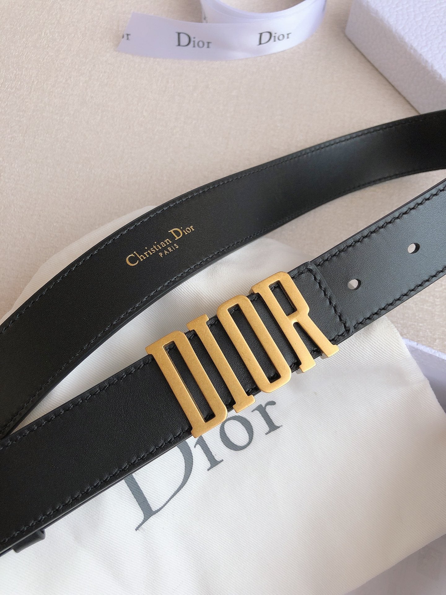 DIOR 25S BELT 30 MM IN BLACK CALFSKIN 613179