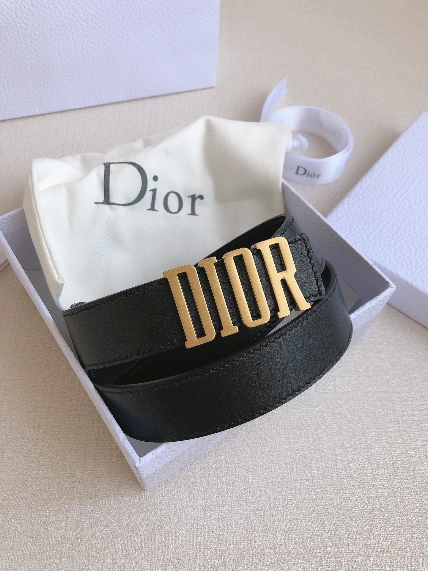 DIOR 25S BELT 30 MM IN BLACK CALFSKIN 613179