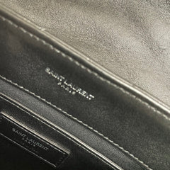 LOULOU SMALL 25 IN BLACK LAMBSKIN SILVER HARDWARE