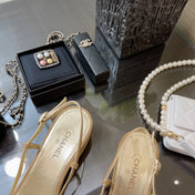 SLINGBACKS SANDAL IN CAMEL BEIGE SUEDE