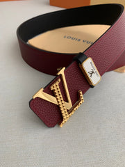 LV 25S BELT 38 MM IN DARK RED CALFSKIN 593214