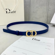 DIOR 25S BELT 20 MM IN NAVY BLUE CALFSKIN WITH GOLD HARDWARE 590778
