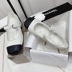 CC MARY JANE BLOCK HEEL WHITE SHEEPSKIN
