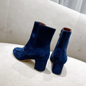 LP CHARMS ANKLE BOOTS METAL LOCK COBALT SUEDE