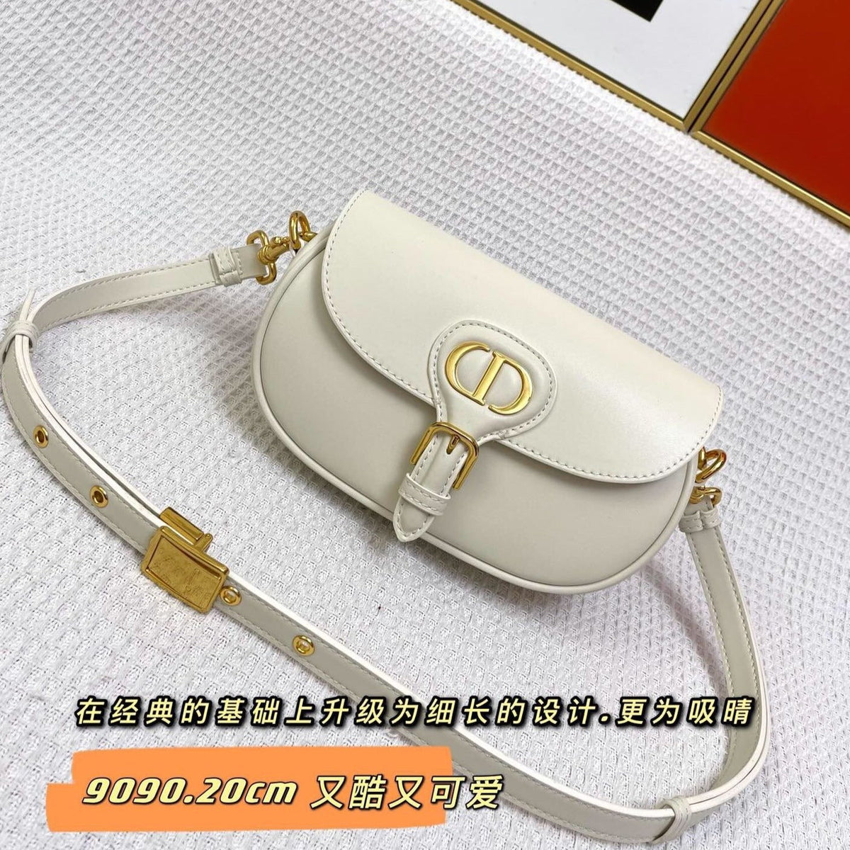 MINI BOBBY EAST-WEST 20 BAG IN WHITE CALFSKIN