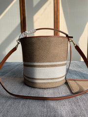 BUCKET 25 IN PRINTED CANVAS BROWN WHITE