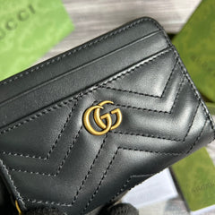 GG MARMONT MINI 11 WALLET BLACK CALFSKIN