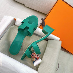 0asis Sandal Epsom Calfskin Teal Blue