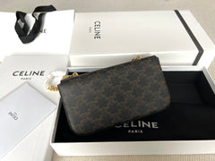 TRIPHOME 20 BLACK PATTERN COWHIDE LEATHER CHAIN STRAP BAG