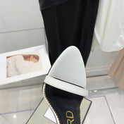 PADLOCK HIGH HEEL 10 CM SANDAL IN WHITE SHEEPSKIN