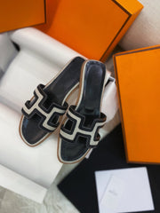 0ran Sandal Black Leather