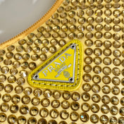 SPARKLING HOBO BAG 23 IN YELLOW NYLON ATTACHED FULLY CRYSTALS