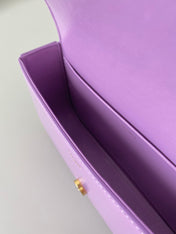 20 CHAIN EMBOSSED ARMPIT BAG PURPLE CALFSKIN
