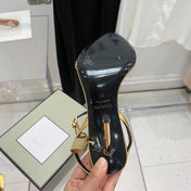 TOM FORD 26S GOLD BUCKLE HEELS 105 MM IN GOLD LAMBSKIN