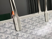 HARDY PM BAG 40 IN WHITE GOYARDINE CANVAS AND TAURILLON LEATHER TRIM