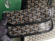 HARDY PM BAG 40 IN BLACK GOYARDINE CANVAS AND TAURILLON LEATHER TRIM