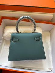 KELLY MINI 20 BAG IN PINE GREEN CALFSKIN WITH GOLD HARDWARE