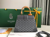 SAÏGON PM BAG 28 IN GREY GOYARDINE CANVAS AND CALFSKIN