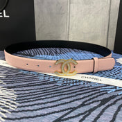 CHANEL 25S BELT 30 MM IN LIGHT PINK CALFSKIN WITH GOLD HARDWARE 615095