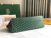 CHIEN GRIS BAG 33 IN GREEN GOYARDINE CANVAS AND CALFSKIN TRIM