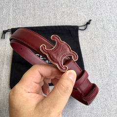 Medium Cuir Triomphe Belt 25mm Wine Calfskin