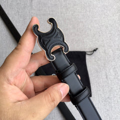 Medium Cuir Triomphe Belt 25mm Black Calfskin