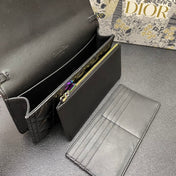 CARO SLIM POUCH 21 BAG IN BLACK CALFSKIN