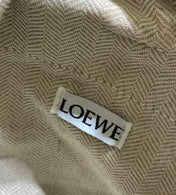 LOE 18 ANAGRAM BASKET BAG IN BLACK AND NATURAL RAFFIA