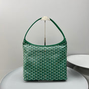 HOBO BOHÈME 34 IN GREEN GOYARDINE CANVAS AND CALFSKIN