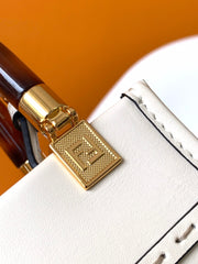 Fend Mini Sunshine Shopper Bag 18 White Leather